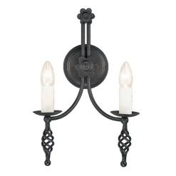 Outlet Elstead Schwarze Wandlampe Rustikal Schlafzimmer Flur
