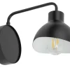 New Sigma Schwarze Wandlampe Weiß Metall H:19 cm E27 stylisch
