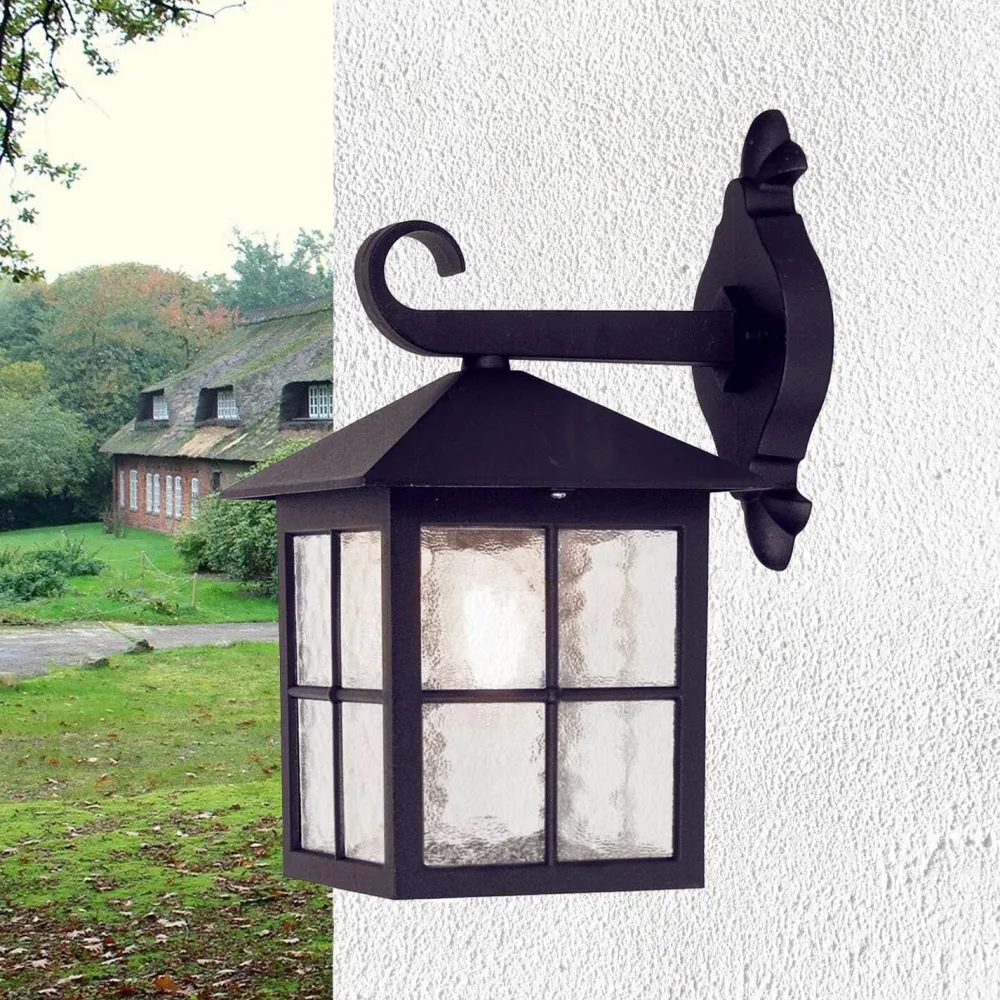 Elstead Schwarze Wandleuchte Aluminium IP43 Rustikal Außen* Außenleuchten Antik|Außenwandleuchten