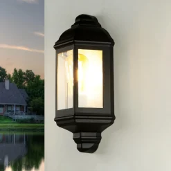 Online Easylight Schwarze Wandleuchte außen LIVORNO Rustikal IP44 E27