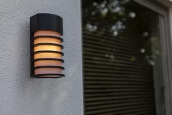 Eco-Light Schwarze Wandleuchte außen Aluminium H:24,3 cm IP54 E27* Metall Lampen|Fassadenstrahler