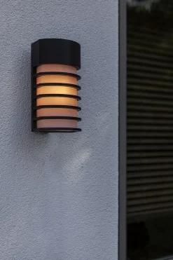 Eco-Light Schwarze Wandleuchte außen Aluminium H:24,3 cm IP54 E27* Metall Lampen|Fassadenstrahler