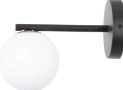 Sigma Schwarze Wandleuchte blendarm Metall Glas G9 T:24 cm* Wandleuchten|Küchenlampen