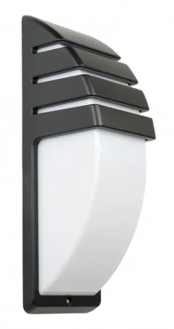 Outlet SU-MA Schwarze Wandleuchte IP54 H:35 cm blendarm FALOMA