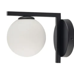 Clearance Sigma Schwarze Wandleuchte Metall Glas G9 B:14 cm Modern