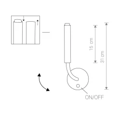 Clearance Nowodvorski Schwarze Wandleuchte mit Schalter Metall Loft G9