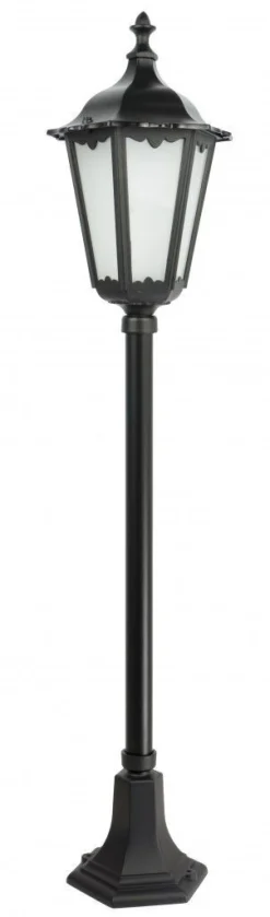 SU-MA Schwarze Wegeleuchte 114cm Rustikal Aluminium Glas* Außenleuchten Antik|Gartenlaternen