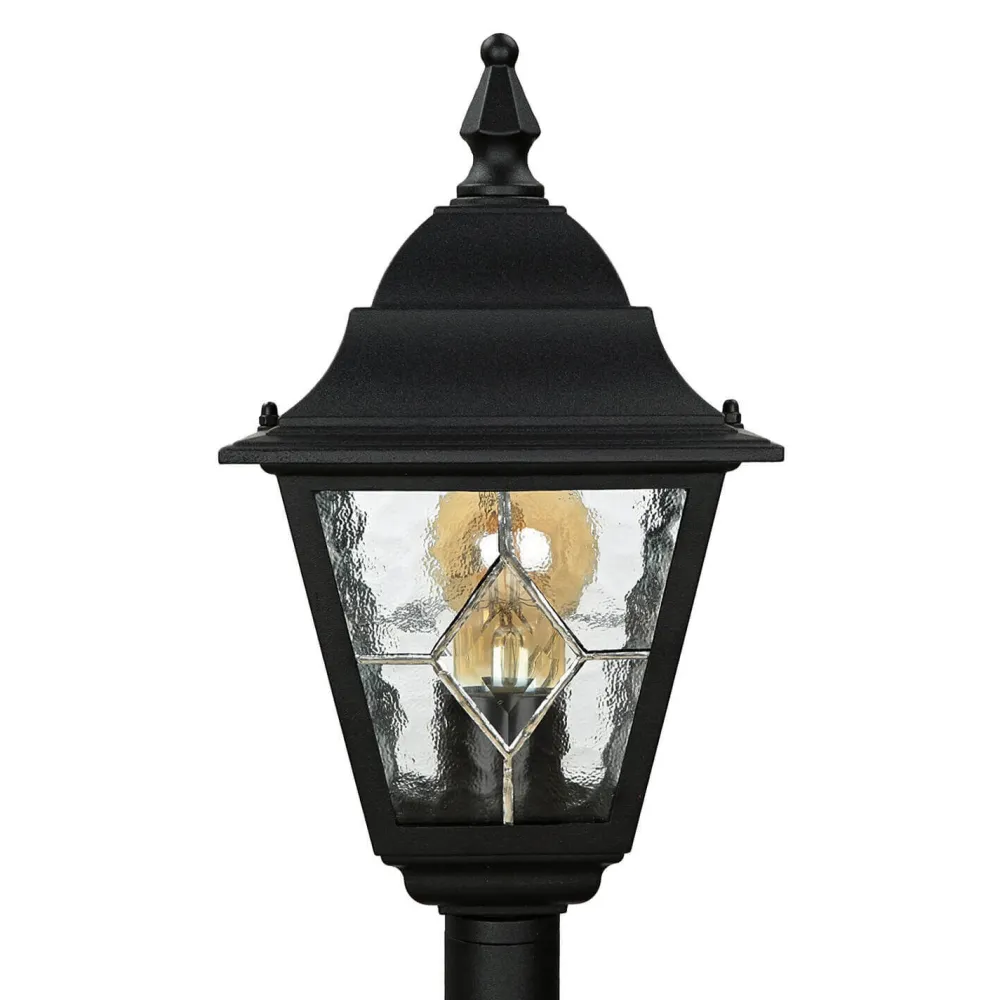Elstead Schwarze Wegeleuchte wetterfest H:109cm LEADWORTH