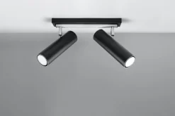 Discount Sollux Schwarzer Deckenstrahler Metall L:30cm DUCCIA