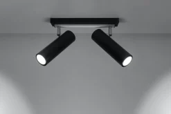 Discount Sollux Schwarzer Deckenstrahler Metall L:30cm DUCCIA