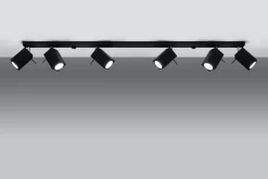 Sollux Schwarzer Deckenstrahler FALERIA 120 cm lang 6x GU10* Wohnzimmerlampen|Moderne Lampen