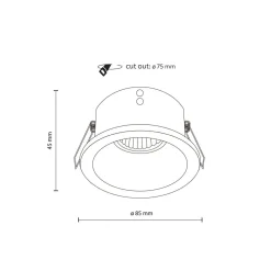 TK Lighting Schwarzer Einbaustrahler IP65 Metall Glas Ø8,5 cm rund* Metall Lampen|Moderne Außenleuchten