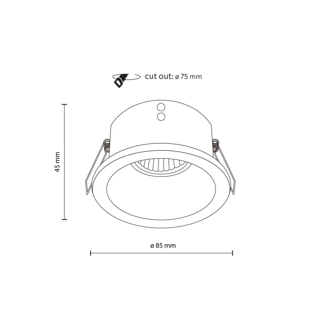 TK Lighting Schwarzer Einbaustrahler IP65 Metall Glas Ø8,5 cm rund* Metall Lampen|Moderne Außenleuchten