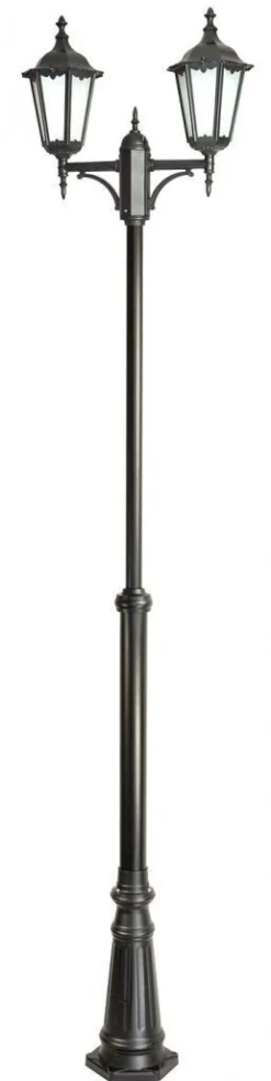 SU-MA Schwarzer Kandelaber DILSEN 195-295cm Rustikal* Außenleuchten Antik|Gartenlaternen