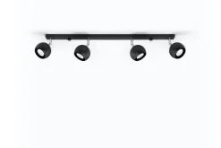 Outlet Sollux Schwarzer Strahler Stahl 4-flammig 80cm lang Retro GU10