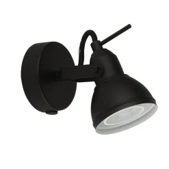 Outlet Searchlight Schwarzer Wandspot Metall verstellbar GU10 bis 50 W