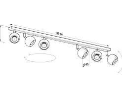 Sollux Schwarzer Wohnzimmerstrahler Metall 120 cm lang GU10* Deckenleuchten|Spots