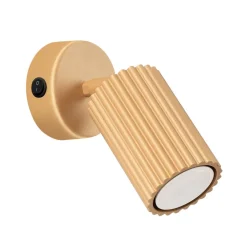 Online Sollux Schwenkbare Leselampe Wand GU10 B: 8 cm klein in Gold aus Alu