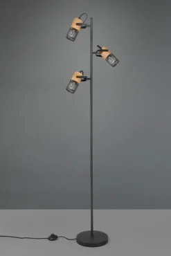 Clearance Trio Reality Schwenkbare Stehlampe Metall Holz 150 cm E14 Vintage