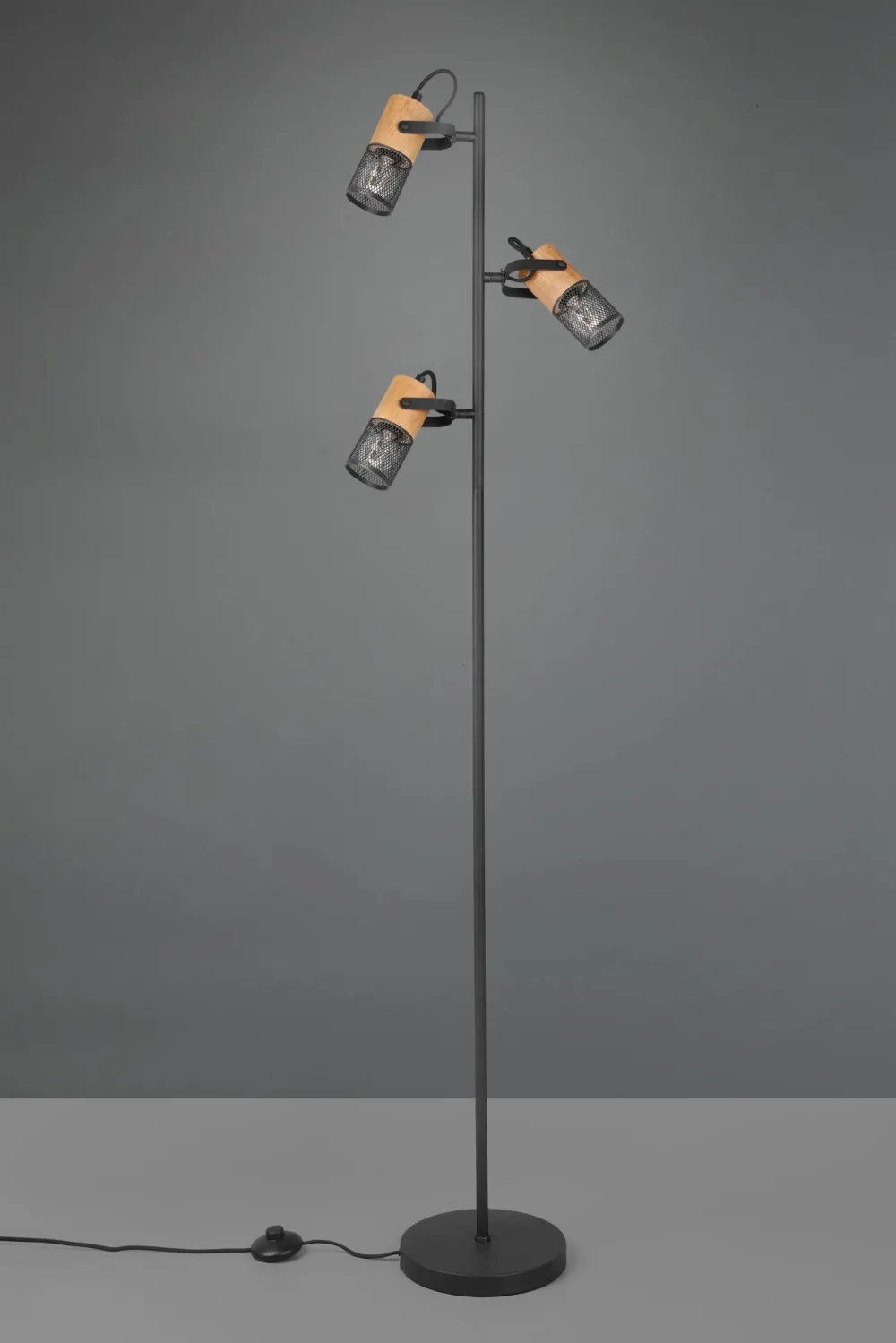 Clearance Trio Reality Schwenkbare Stehlampe Metall Holz 150 cm E14 Vintage