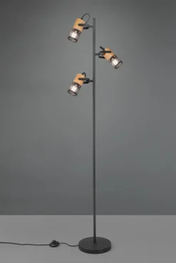 Clearance Trio Reality Schwenkbare Stehlampe Metall Holz 150 cm E14 Vintage