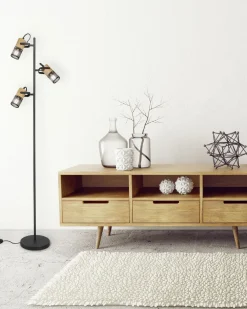 Clearance Trio Reality Schwenkbare Stehlampe Metall Holz 150 cm E14 Vintage