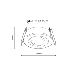 TK Lighting Schwenkbarer Einbauspot Metall Ø7,5 cm IP65 Schwarz* Metall Lampen|Moderne Außenleuchten