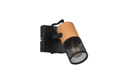 Hot Trio Reality Schwenkbarer Wandspot Metall Holz T:9 cm E14 Schalter