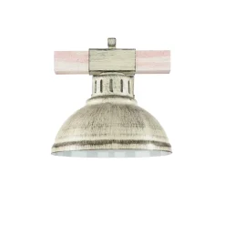 Luminex Shabby Chic Wandlampe Weiß HAKON mit Echt Holz* Rustikale Lampen|Vintage Lampen