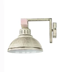 Luminex Shabby Chic Wandlampe Weiß HAKON mit Echt Holz* Rustikale Lampen|Vintage Lampen