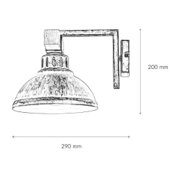Luminex Shabby Chic Wandlampe Weiß HAKON mit Echt Holz* Rustikale Lampen|Vintage Lampen