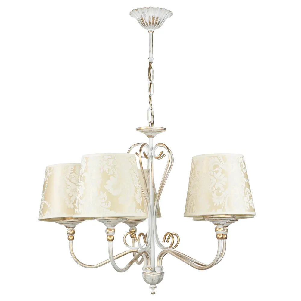 Outlet Jupiter Shabby Kronleuchter in Gold Ecru Ø64cm GANARA