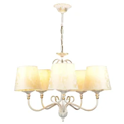 Outlet Jupiter Shabby Kronleuchter in Gold Ecru Ø64cm GANARA
