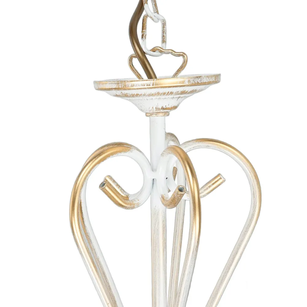 Outlet Jupiter Shabby Kronleuchter in Gold Ecru Ø64cm GANARA