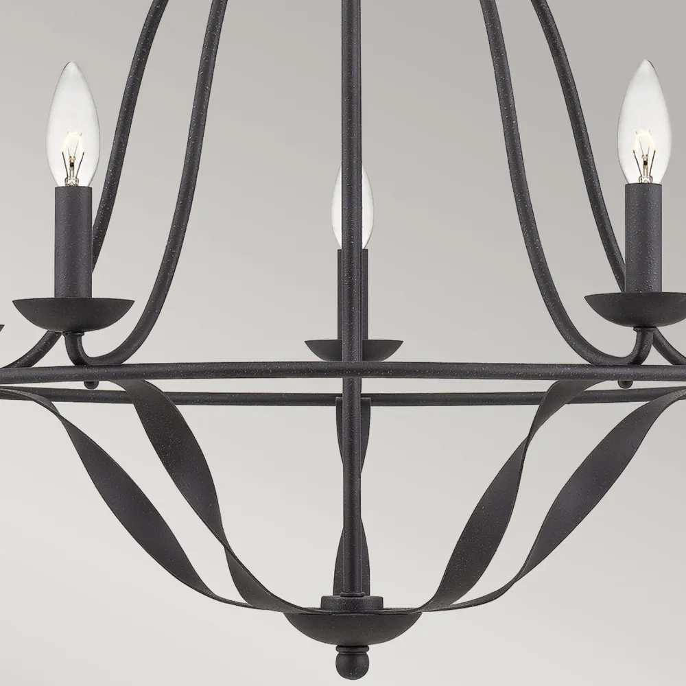 Elstead Shabby Kronleuchter Metall Grau Ø 63,6 cm Rustikal* Wohnzimmerlampen|Esszimmer Lampen