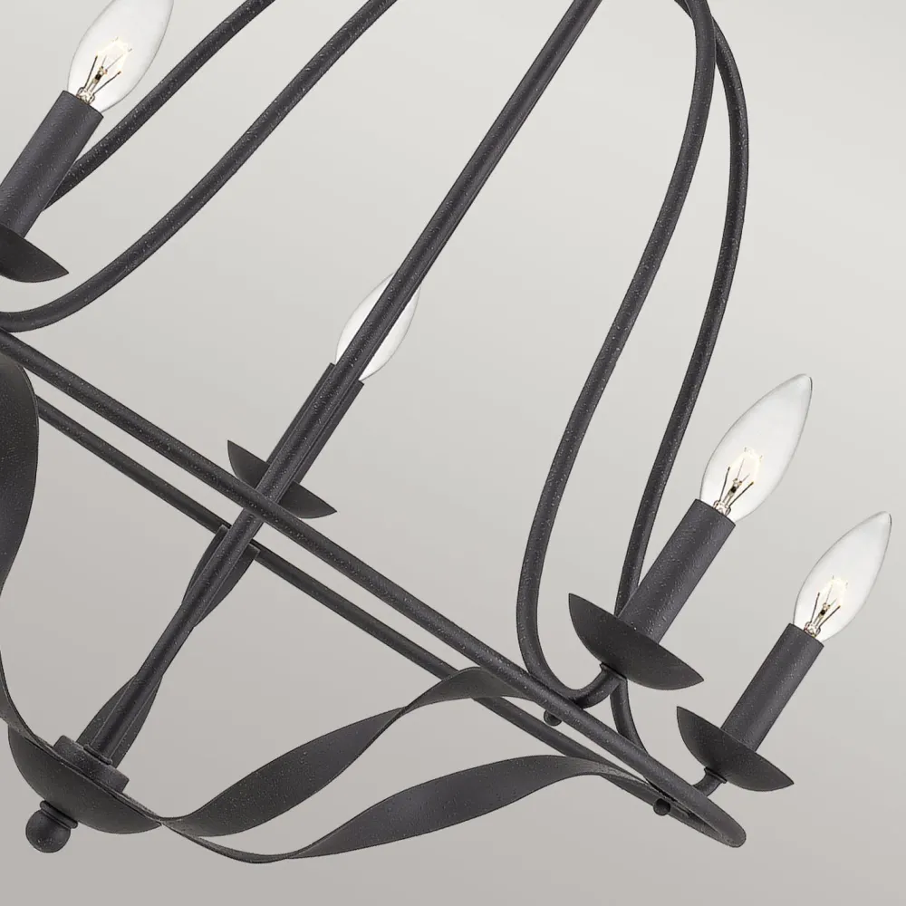 Elstead Shabby Kronleuchter Metall Grau Ø 63,6 cm Rustikal* Wohnzimmerlampen|Esszimmer Lampen