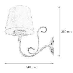 Sale Jupiter Shabby Wandlampe Barock Motiv Wandleuchte GANARA