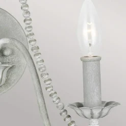 Elstead Shabby Wandleuchte Metall Holzperlen H: 53,3 cm Grau Antik* Wandleuchten|Schlafzimmer Lampen