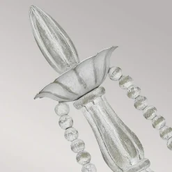 Elstead Shabby Wandleuchte Metall Holzperlen H: 53,3 cm Grau Antik* Wandleuchten|Schlafzimmer Lampen