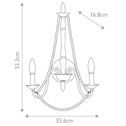 Elstead Shabby Wandleuchte Metall Holzperlen H: 53,3 cm Grau Antik* Wandleuchten|Schlafzimmer Lampen
