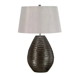 Elstead Silberne Tischleuchte Keramik 66cm Klassisch BRUNI* Tischlampen|Schlafzimmer Lampen