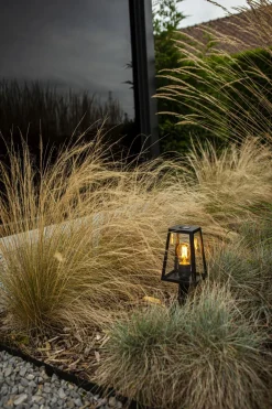 Best Eco-Light Sockelleuchte Aluminium Glas E27 IP44 H:33,8 cm Modern