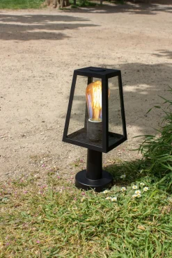 Best Eco-Light Sockelleuchte Aluminium Glas E27 IP44 H:33,8 cm Modern