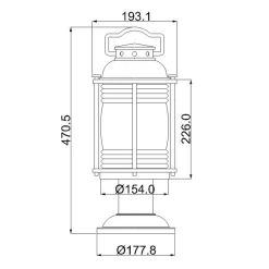 Elstead Sockelleuchte Aluminium Glas E27 IP44 47,1 cm Vintage* Gartenlaternen|Industrie Lampen