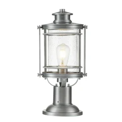 Elstead Sockelleuchte Aluminium Glas E27 IP44 46,6 cm hoch* Vintage Lampen|Metall Lampen