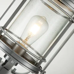 Elstead Sockelleuchte Aluminium Glas E27 IP44 46,6 cm hoch* Vintage Lampen|Metall Lampen