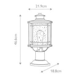 Elstead Sockelleuchte Aluminium Glas E27 IP44 46,6 cm hoch* Vintage Lampen|Metall Lampen