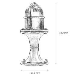 Clearance Lido Sockelleuchte außen 25 cm E27 IP64 Messing Glas