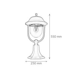 New SU-MA Sockelleuchte außen 55cm Rustikal IP43 E27 BERLAAR