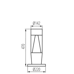 Kanlux Sockelleuchte außen Grau 47 cm klein IP54 FLANNA* Außenleuchten Antik|Außenleuchten Messing
